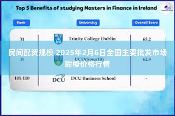 民间配资规模 2025年2月6日全国主要批发市场甜橙价格行情