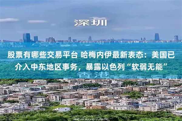 股票有哪些交易平台 哈梅内伊最新表态：美国已介入中东地区事务，暴露以色列“软弱无能”